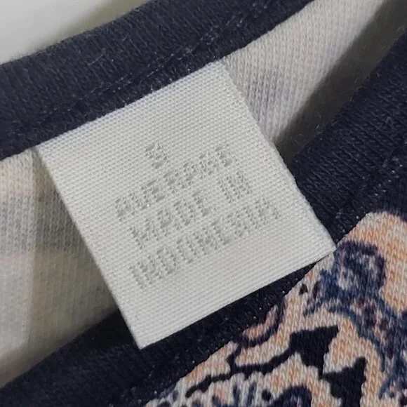 New York & Co Women's SZ S Fit and Flare Print Dress Pockets Navy Sleeveless - Picture 4 of 11